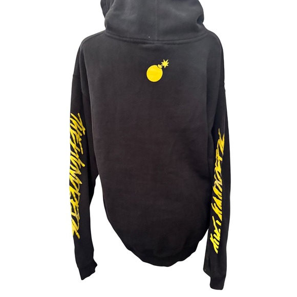 The Hundreds Hoodie Black Yellow Graffiti Bomb Pullover Mens Sweatshirt - Picture 2 of 12